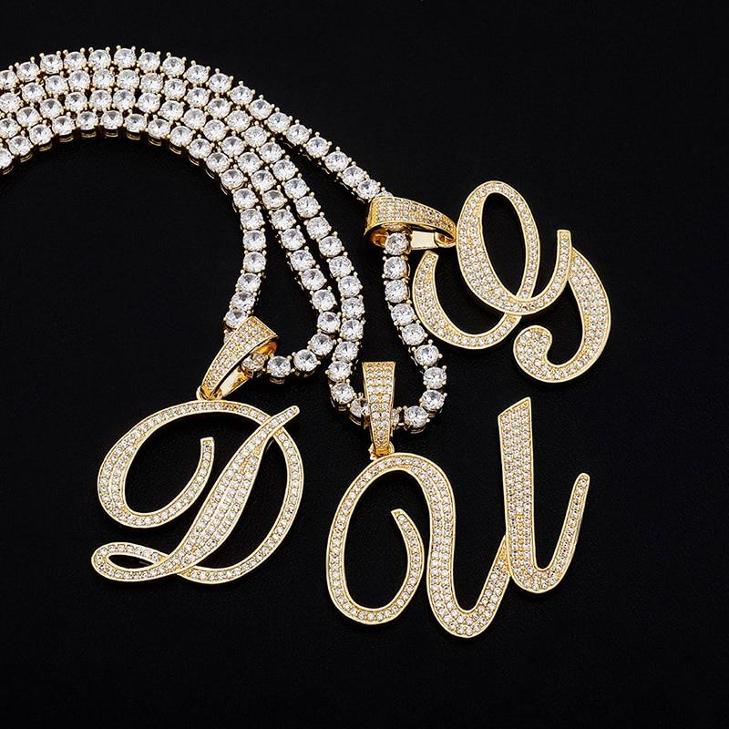 CUSTOM SCRIPT LETTER PENDANT 14K - ICECI