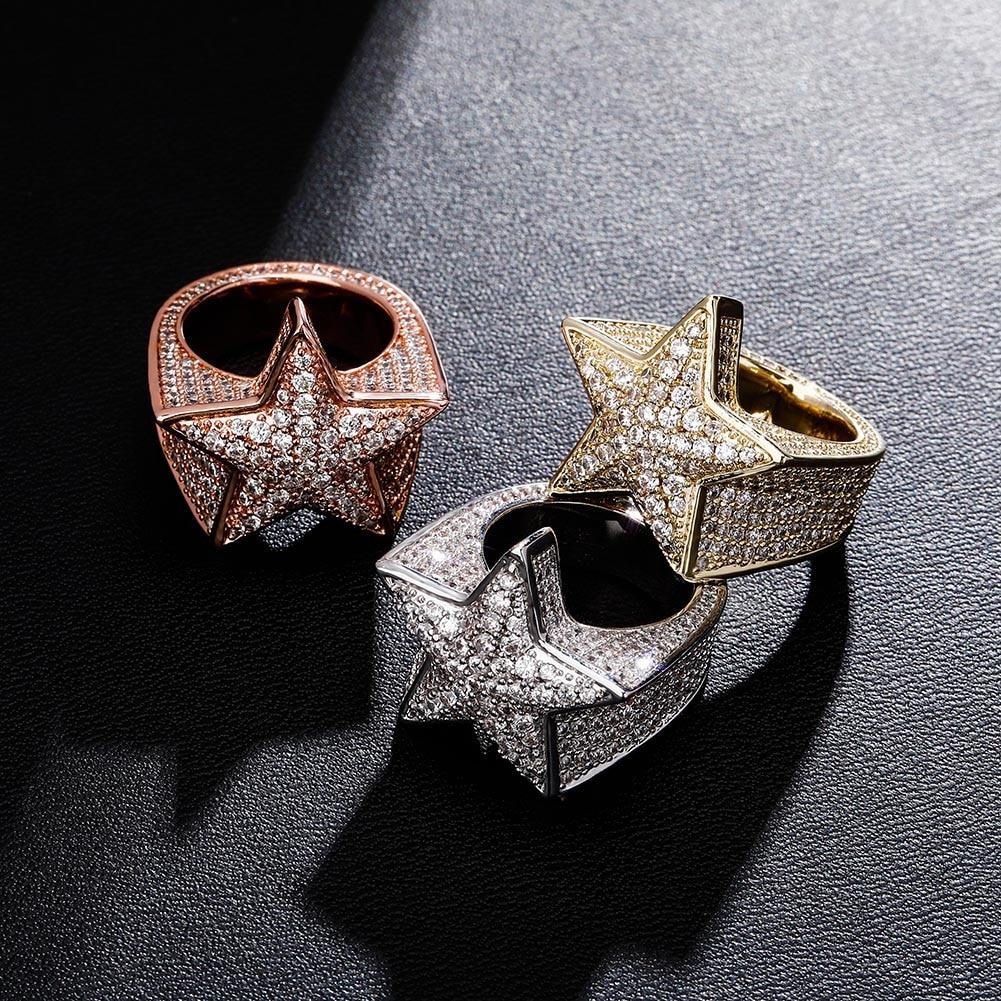 DIAMOND STAR RING 14K - ICECI