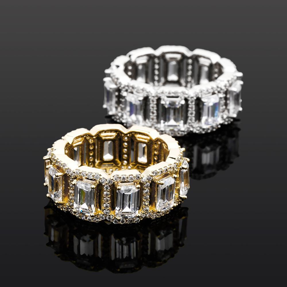 EMERALD HALO ETERNITY RING 14K - ICECI