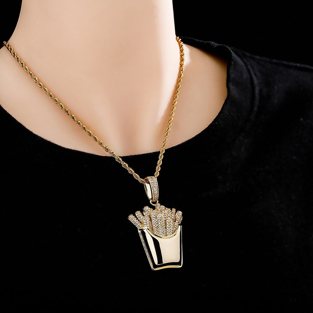 French Fries Pendant 14K - ICECI