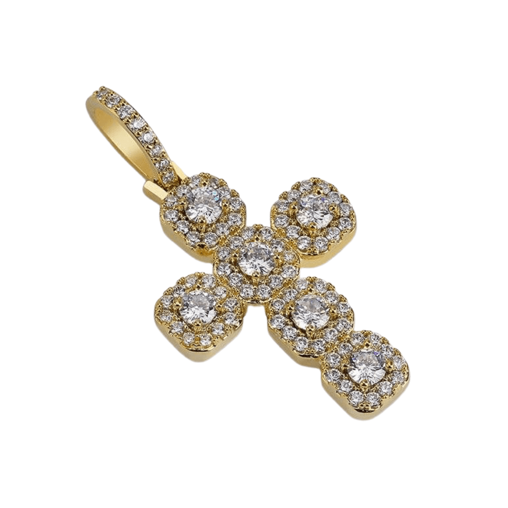 GEMSTONE CROSS PENDANT 18K - ICECI
