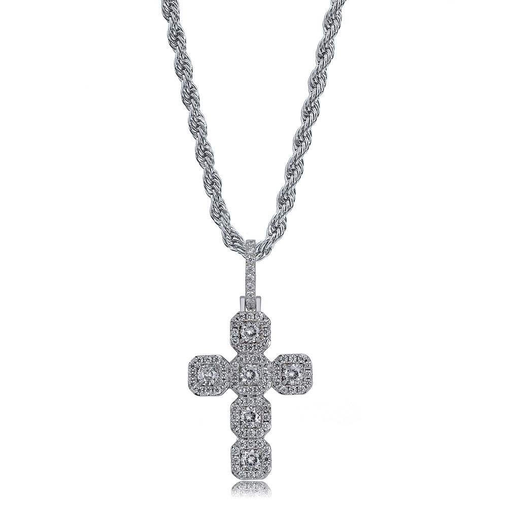 GEMSTONE CROSS PENDANT 18K - ICECI