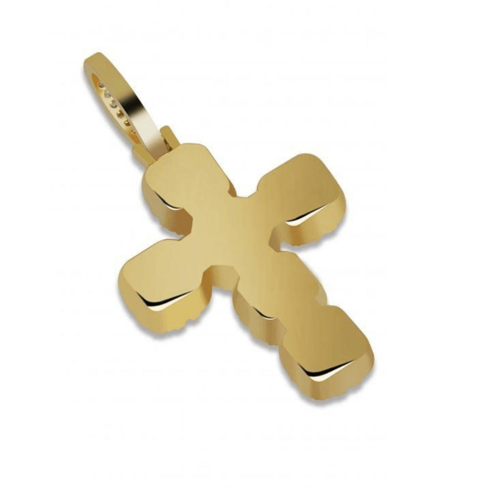 GEMSTONE CROSS PENDANT 18K - ICECI