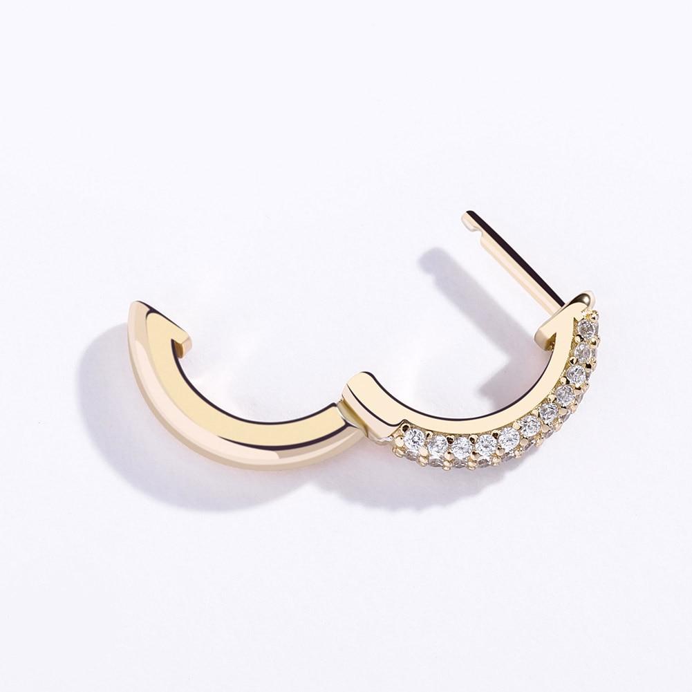 HALF ICY HOOP EARRINGS 14K X STERLING SILVER - ICECI