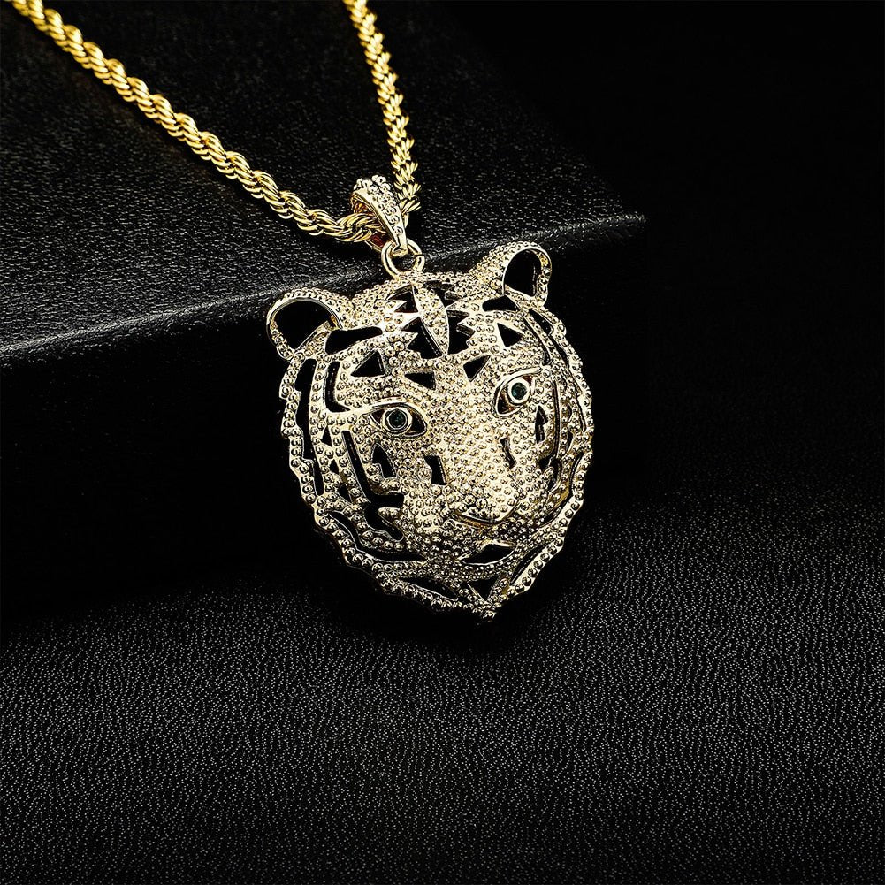 Hollow Lion Head Pendant 14K - ICECI