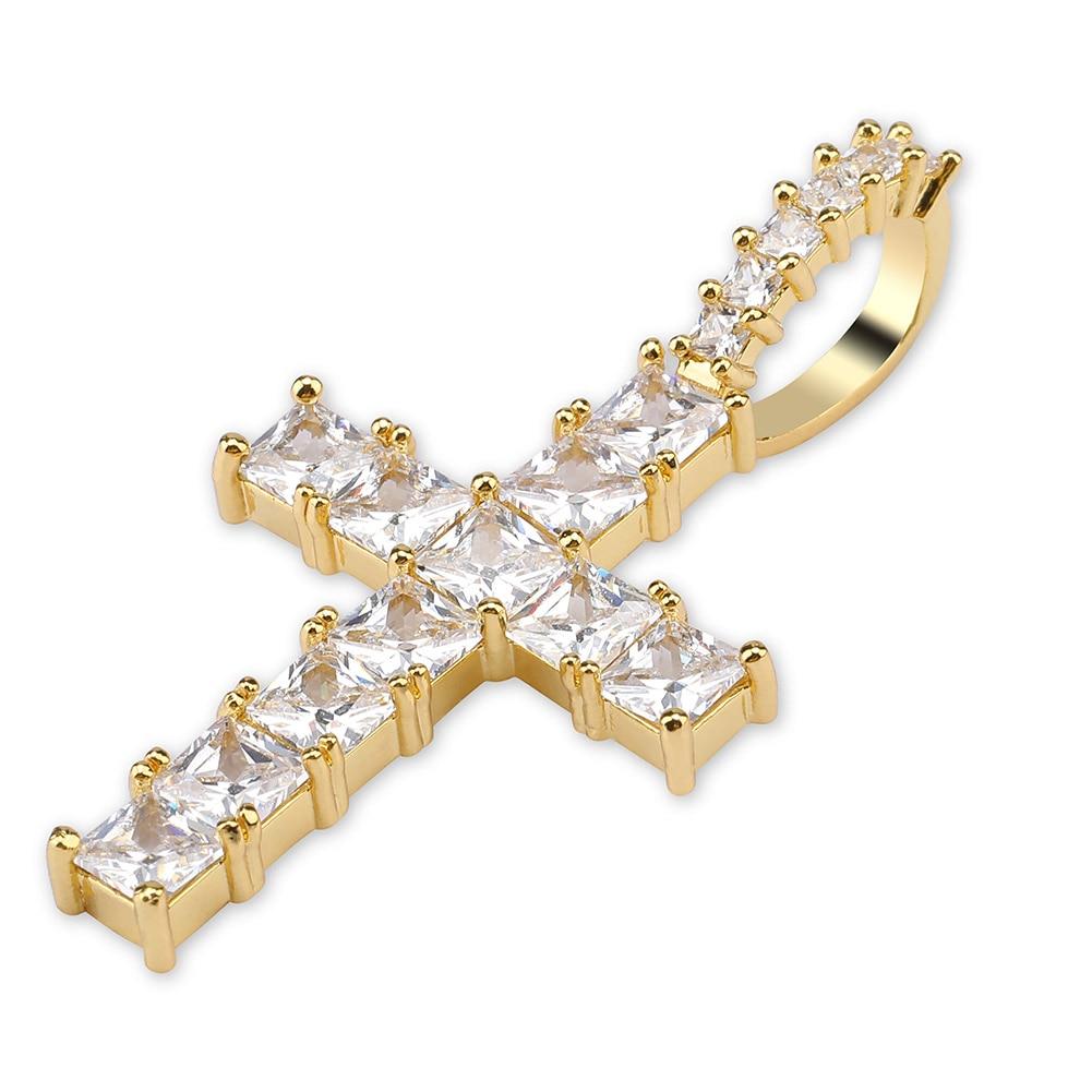 ICY BAGUETTE CROSS PENDANT 14K - ICECI