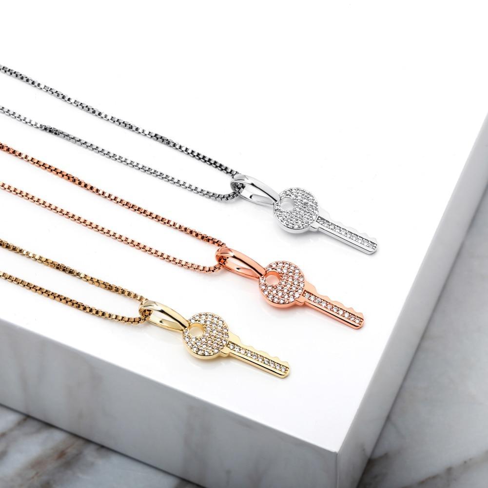 KEY PENDANT 14K X STERLING SILVER - ICECI