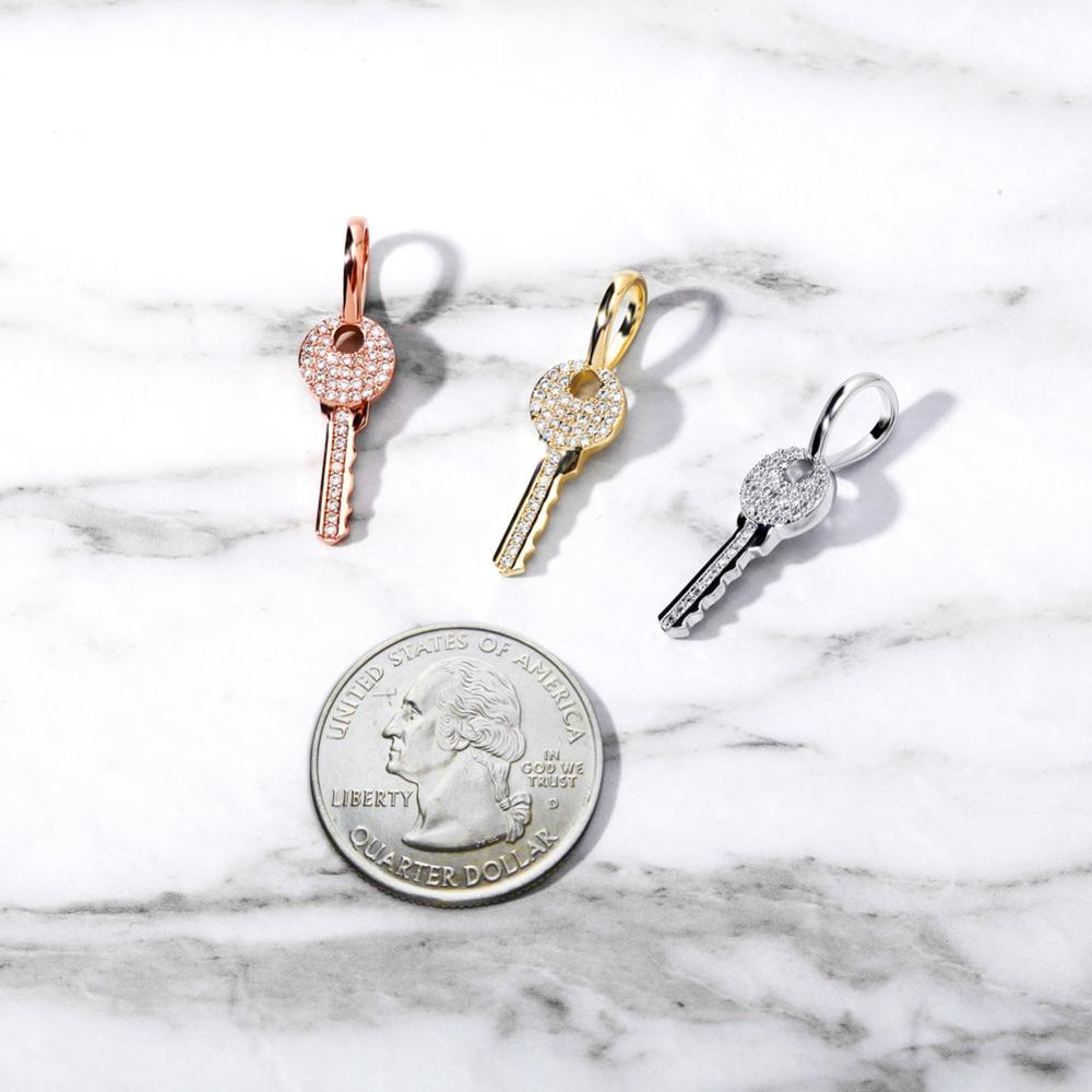KEY PENDANT 14K X STERLING SILVER - ICECI