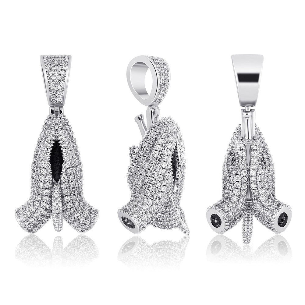 Knife Praying Hands Pendant 14K - ICECI