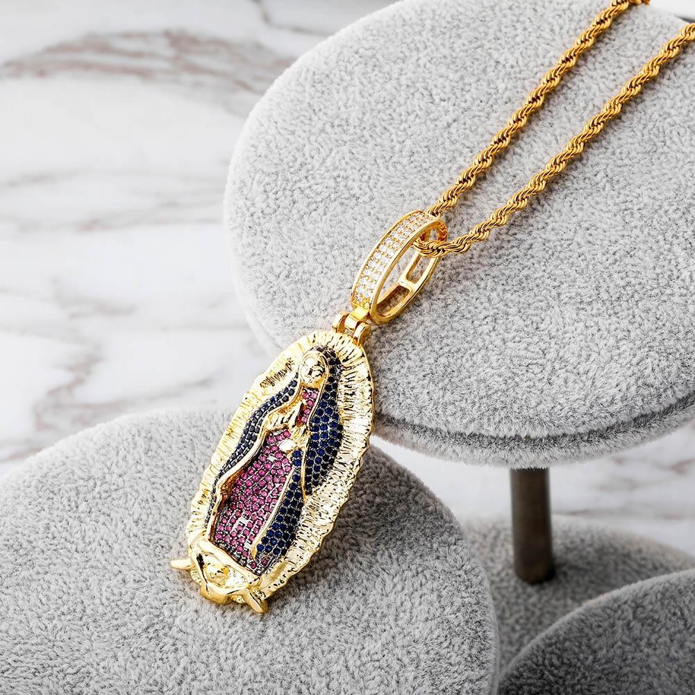 LADY OF GUADALUPE PENDANT 14K - ICECI