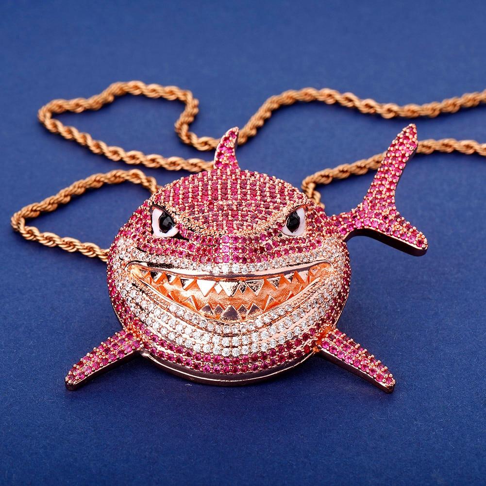LARGE SHARK PENDANT 14K - ICECI