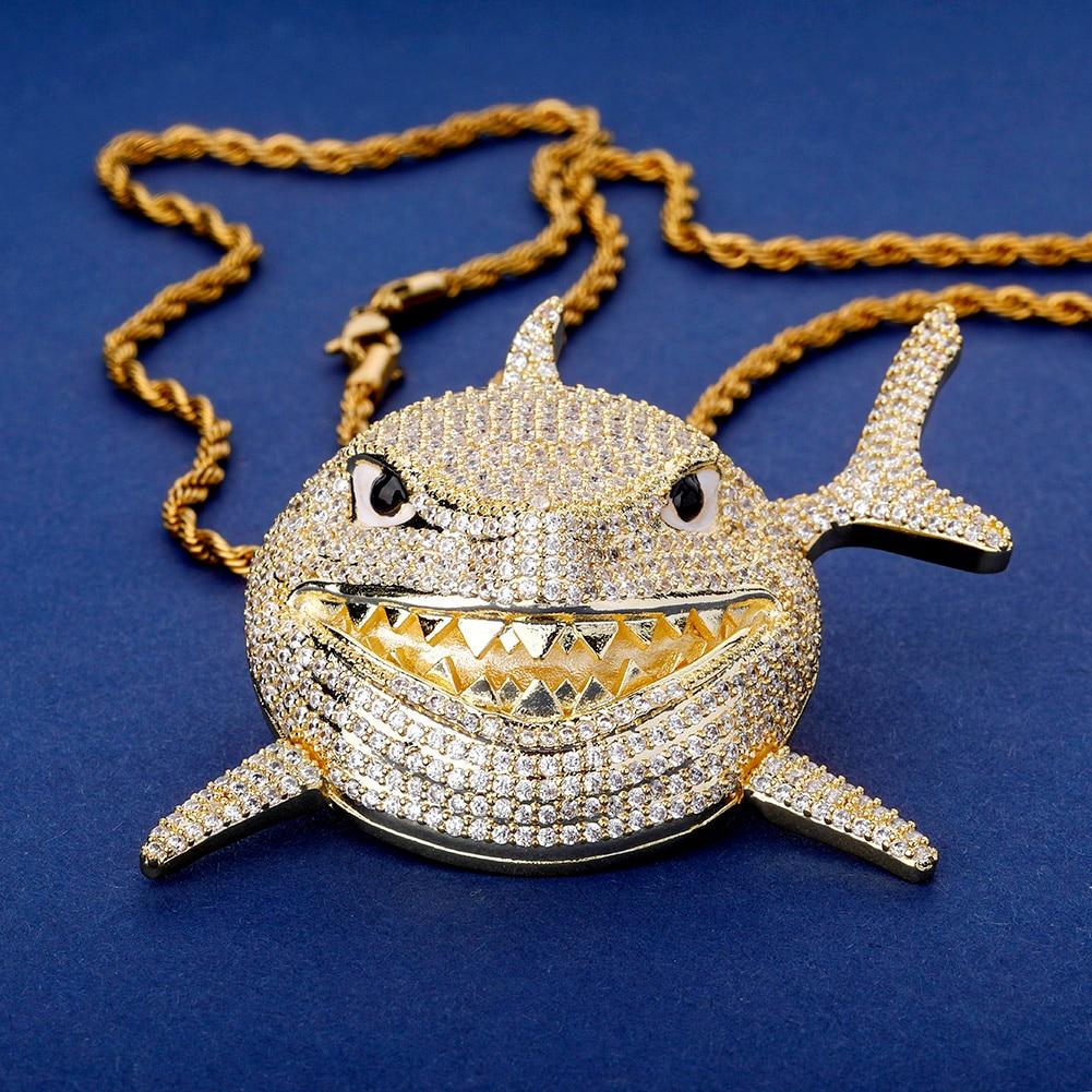 LARGE SHARK PENDANT 14K - ICECI