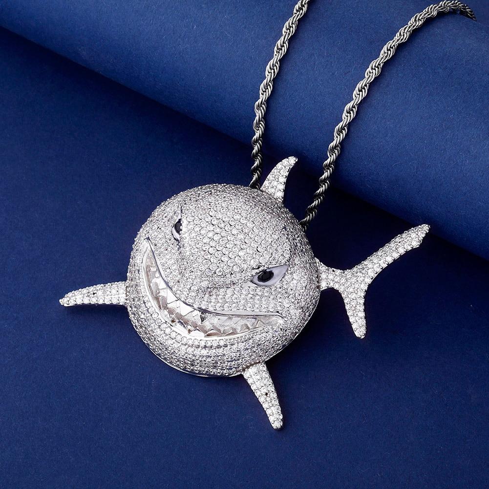 LARGE SHARK PENDANT 14K - ICECI
