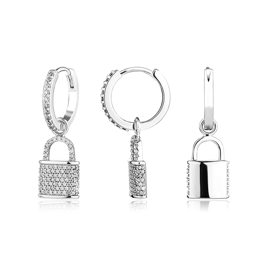 Lock & Key Drop Earrings 14K - ICECI