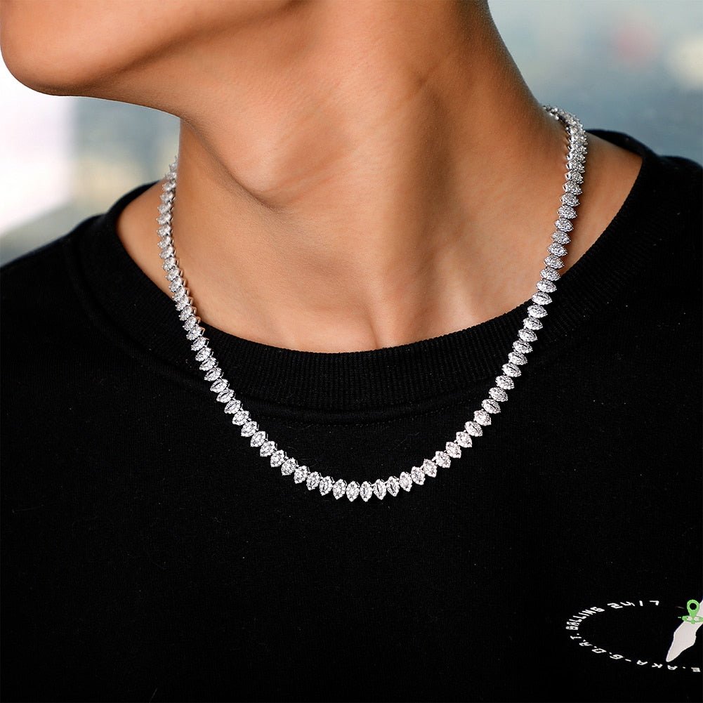 Marquise Cut Cluster Tennis Chain 14K - ICECI