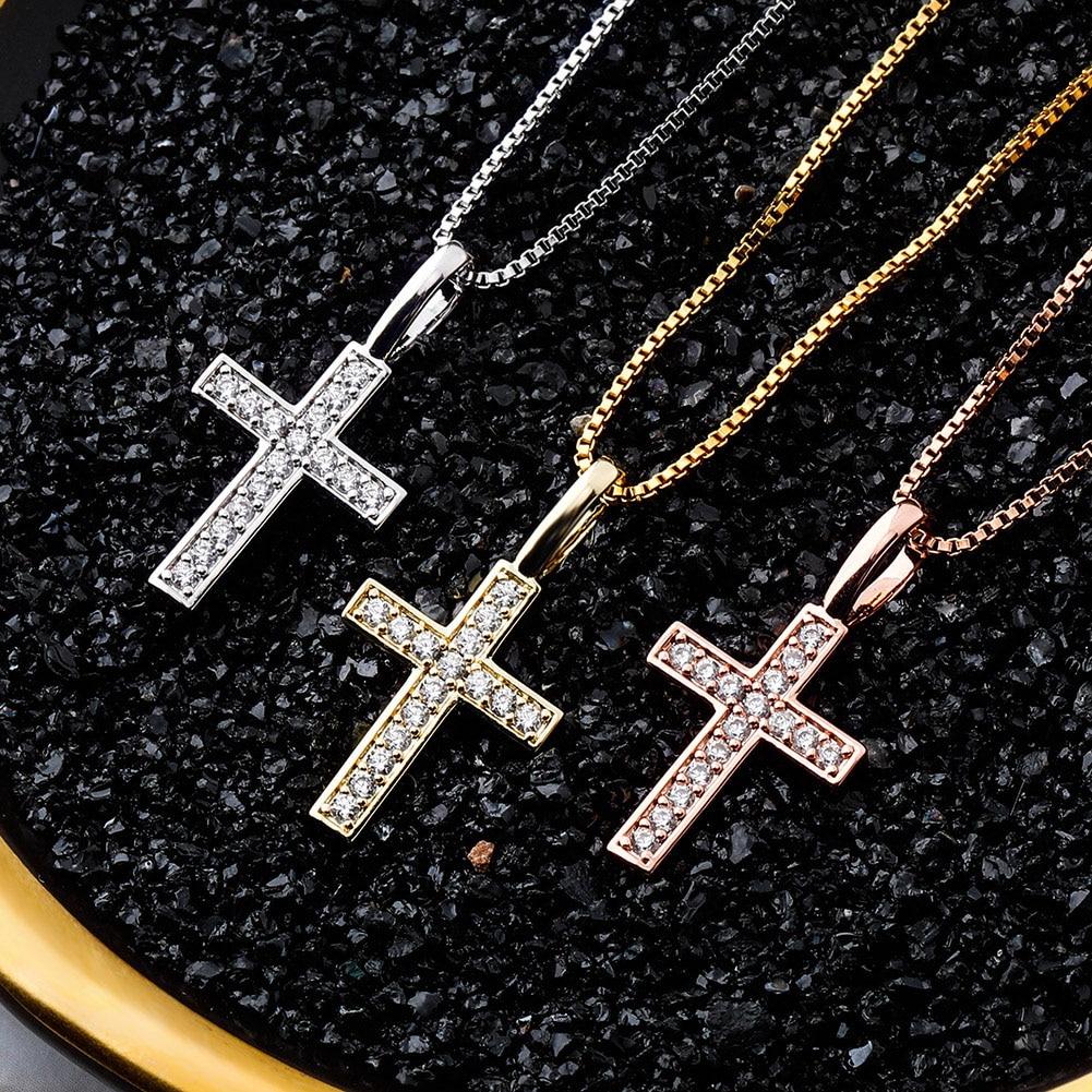 MINI CROSS PENDANT 14K X STERLING SILVER - ICECI