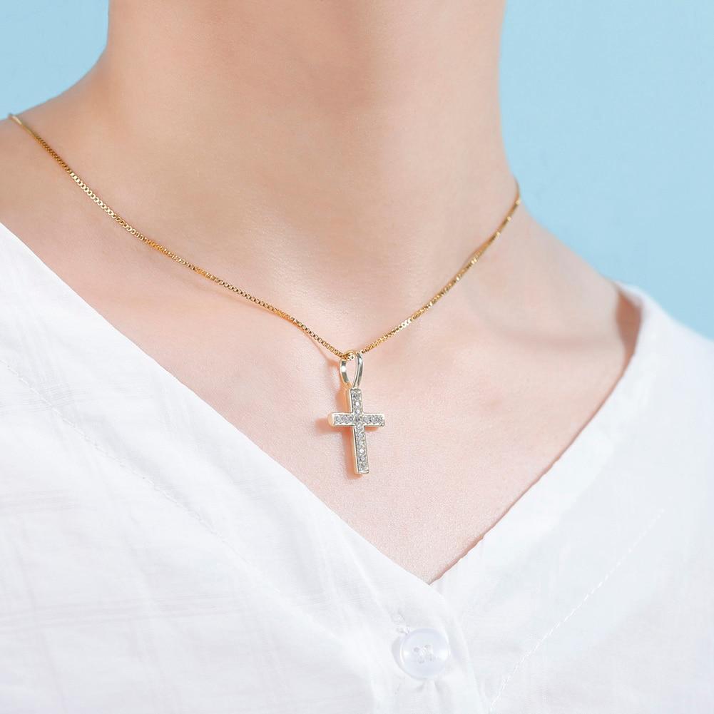 MINI CROSS PENDANT 14K X STERLING SILVER - ICECI