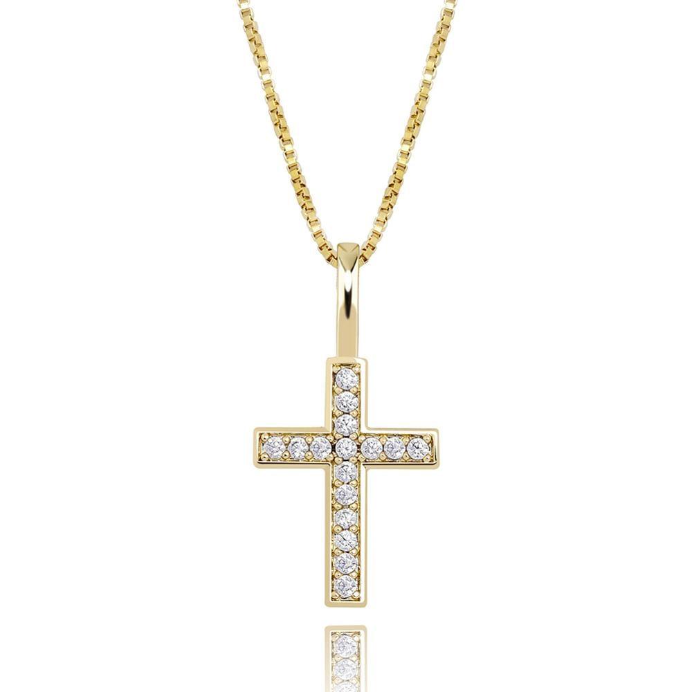 MINI CROSS PENDANT 14K X STERLING SILVER - ICECI