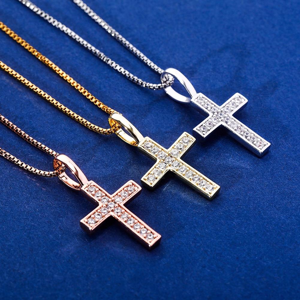 MINI CROSS PENDANT 14K X STERLING SILVER - ICECI