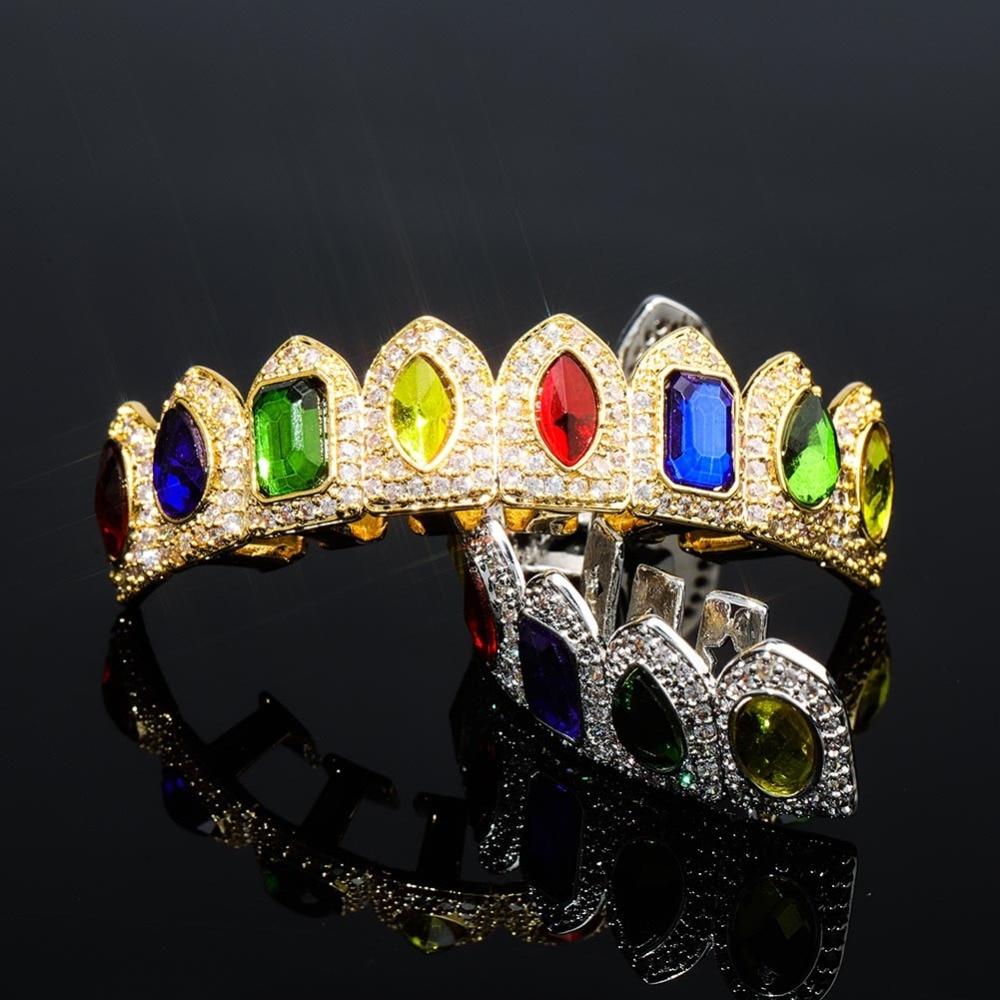 MIX GEMSTONES GRILLZ 14K - ICECI