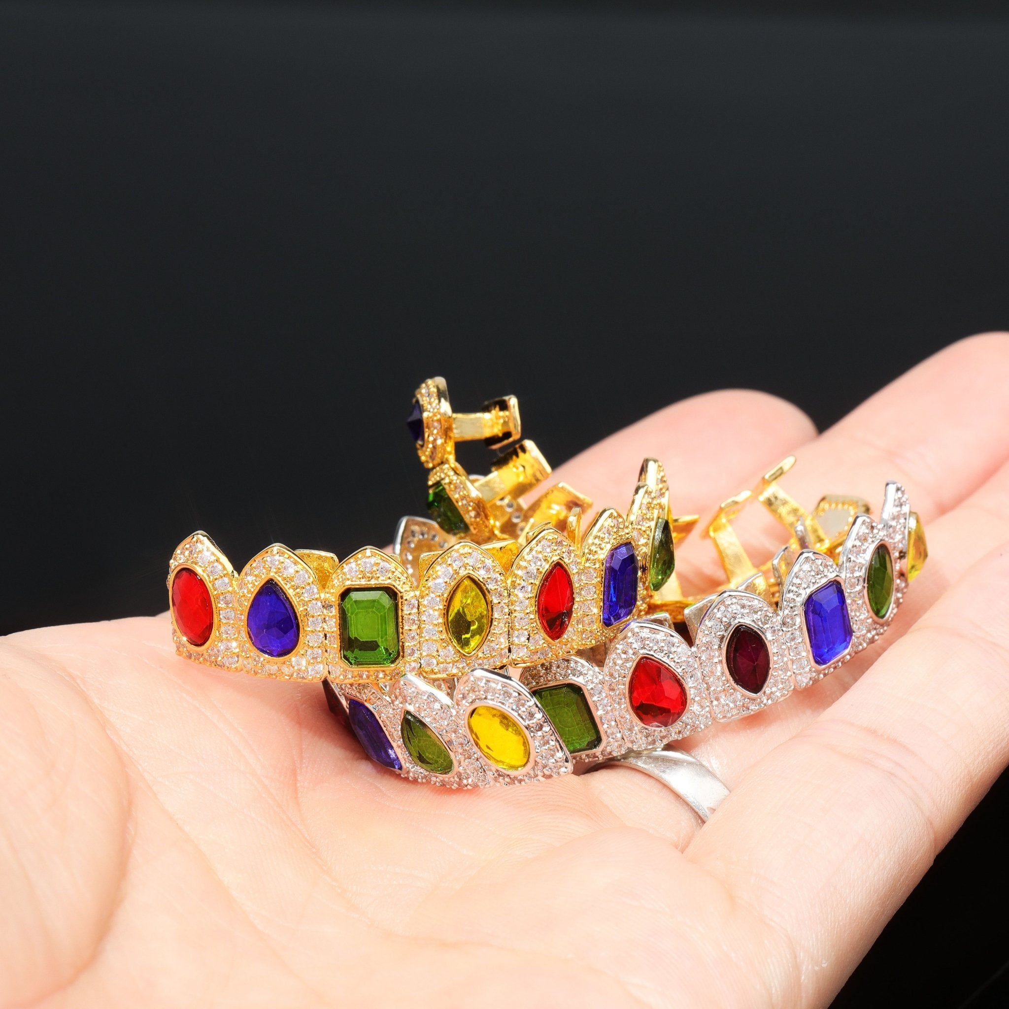 MIX GEMSTONES GRILLZ 14K - ICECI