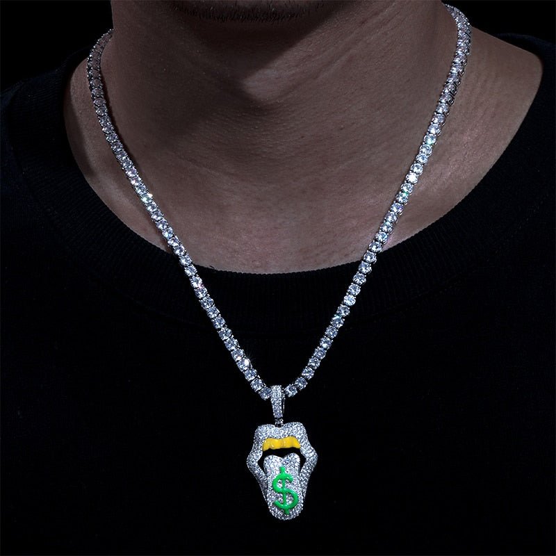 Money Mouth Pendant 18K x Moissanite - ICECI