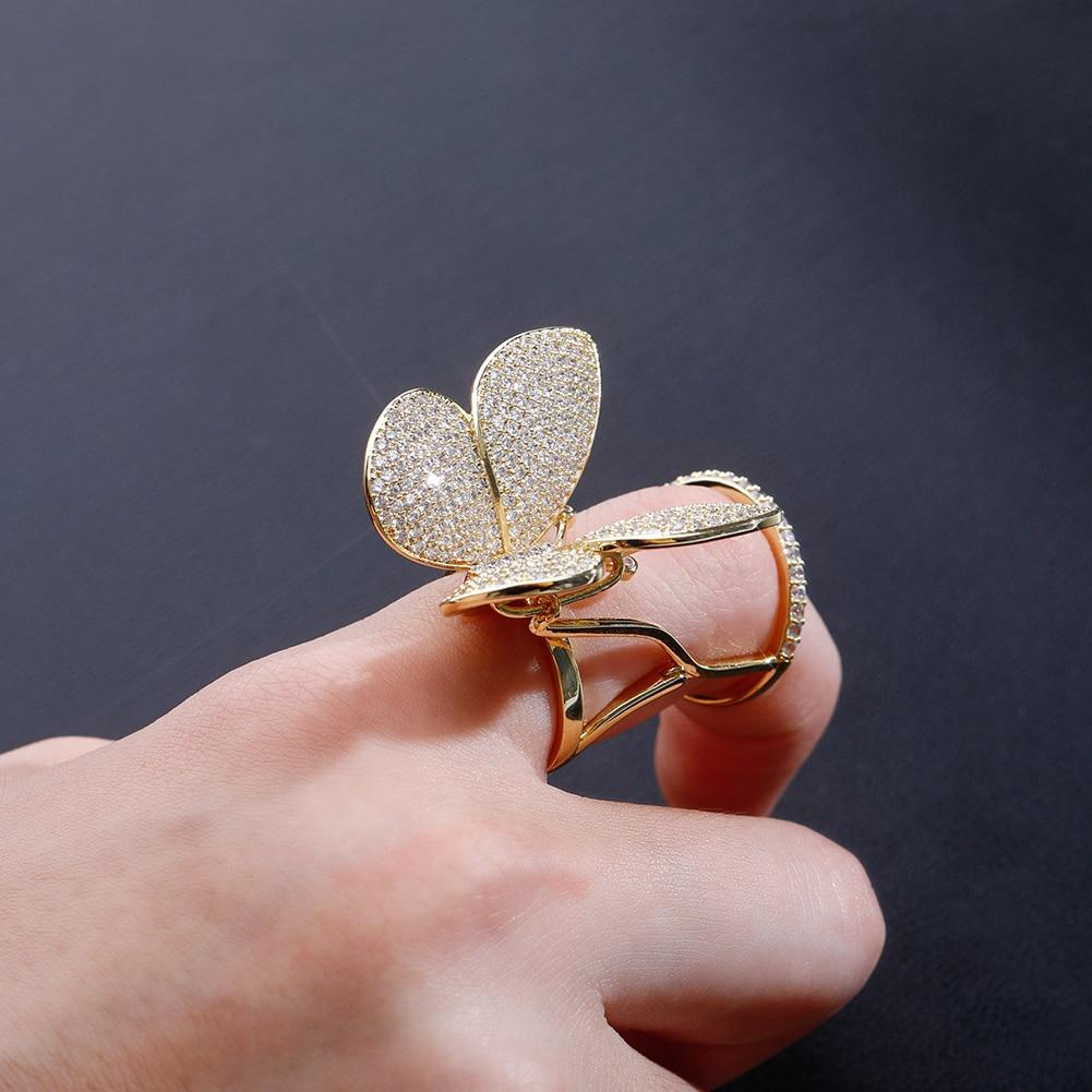 MOVEABLE BUTTERFLY RING 14K - ICECI