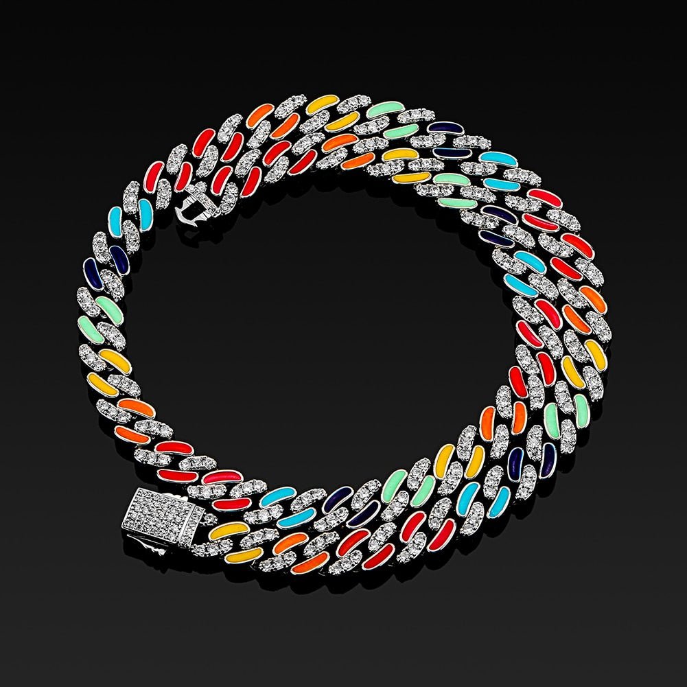 Multicolor Cuban Link Chain 14K - ICECI
