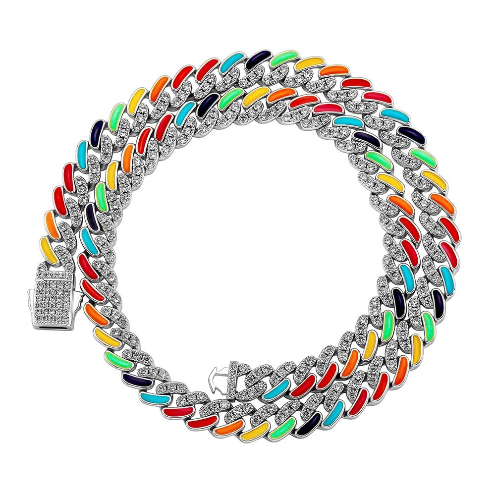 Multicolor Cuban Link Chain 14K - ICECI