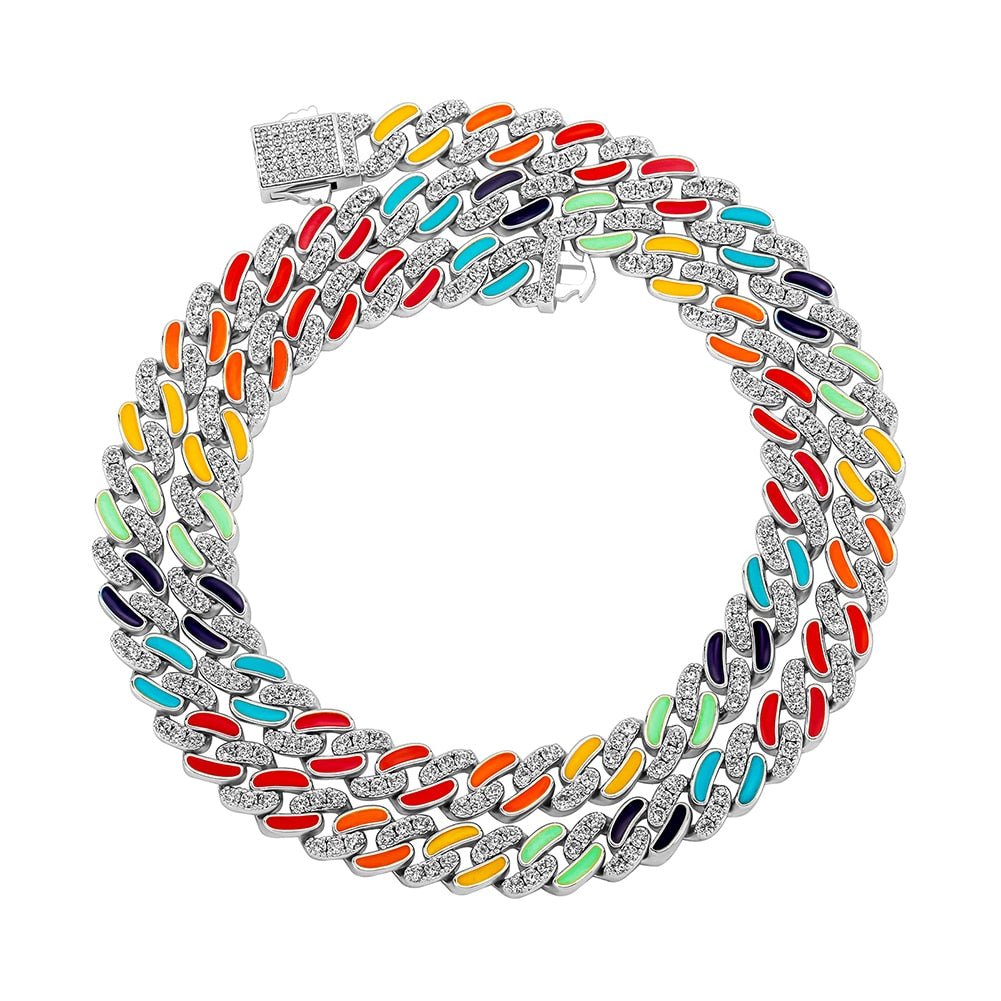 Multicolor Cuban Link Chain 14K - ICECI