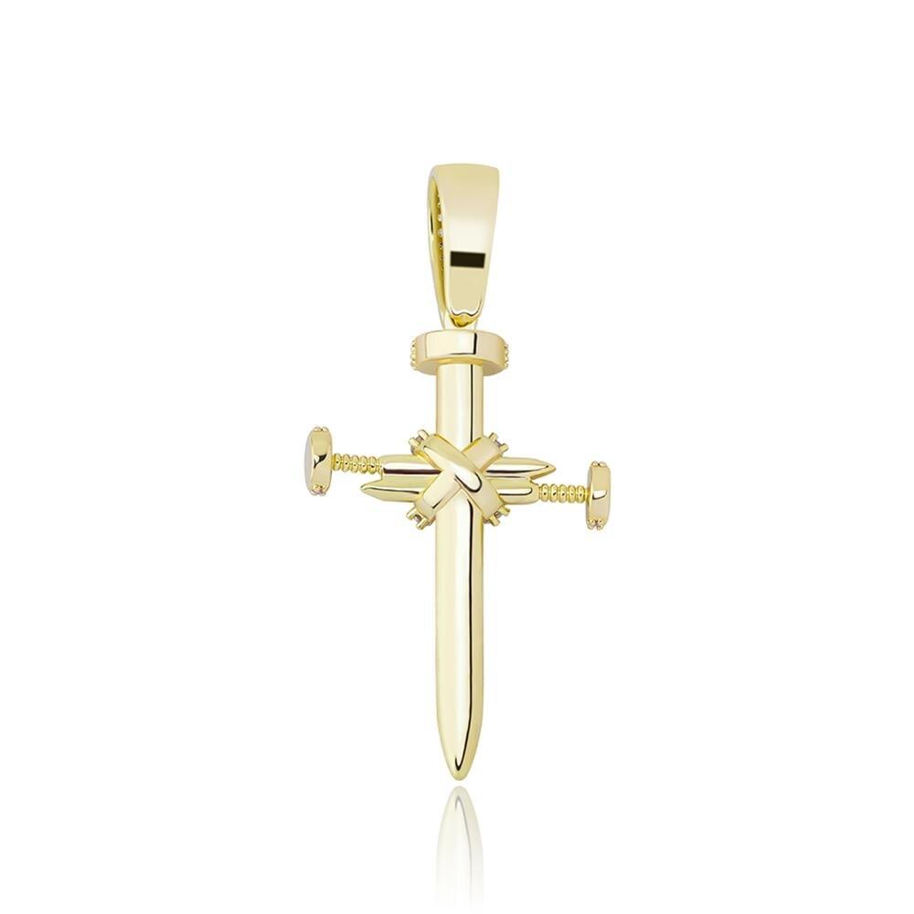 NAIL CROSS PENDANT 14K - ICECI