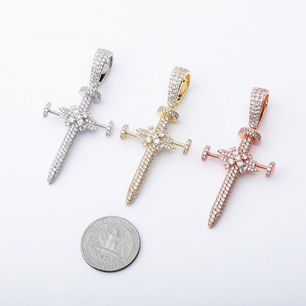 NAIL CROSS PENDANT 14K - ICECI
