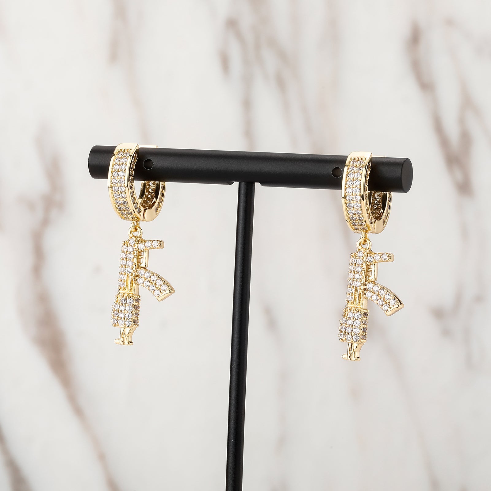 Rifle Drop Earrings 14K - ICECI