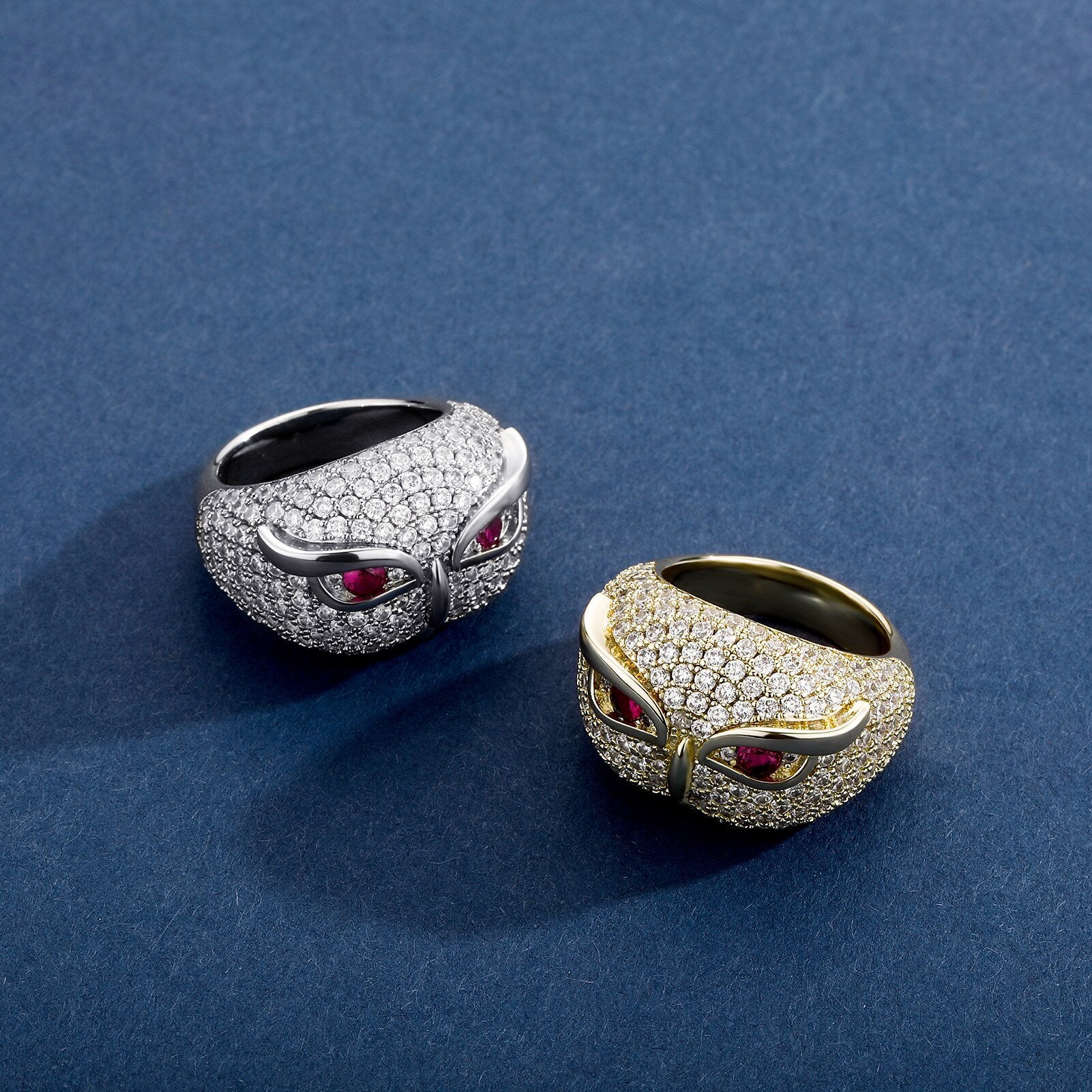 RUBY SNOWY OWL RING 14K - ICECI