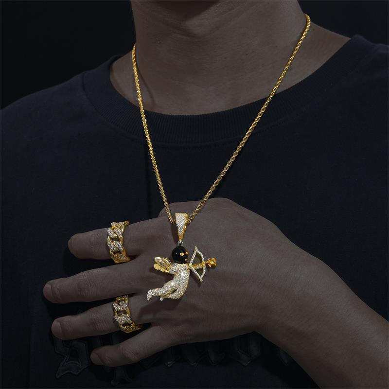Ski Mask Angel Pendant 18K x Moissanite - ICECI