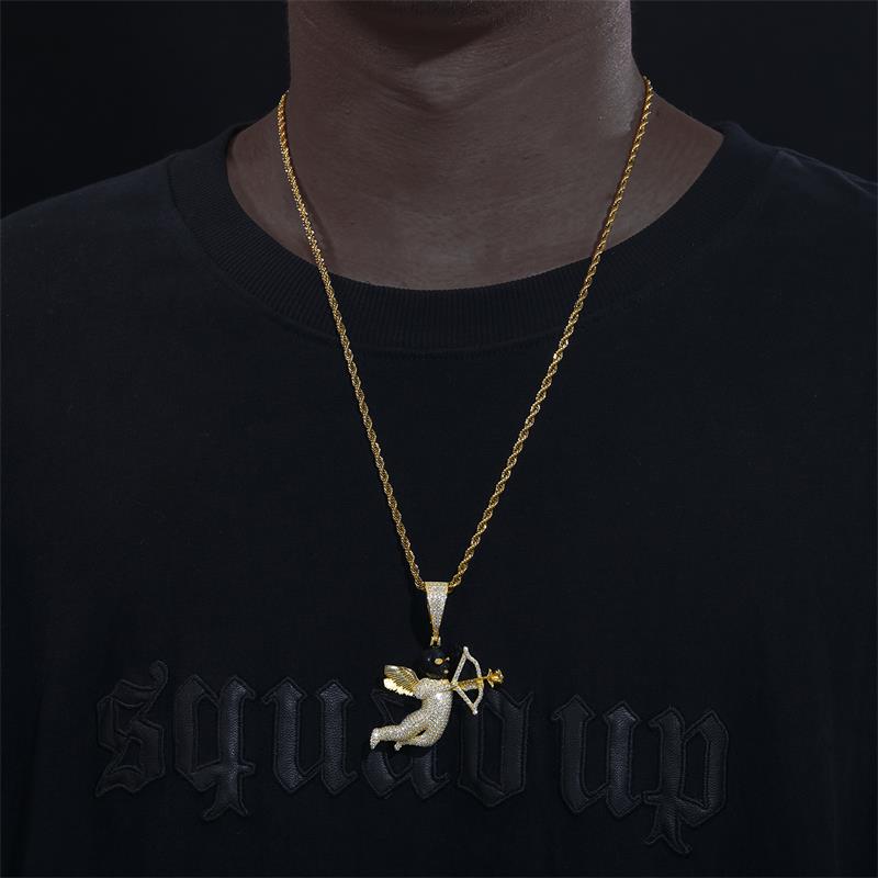 Ski Mask Angel Pendant 18K x Moissanite - ICECI