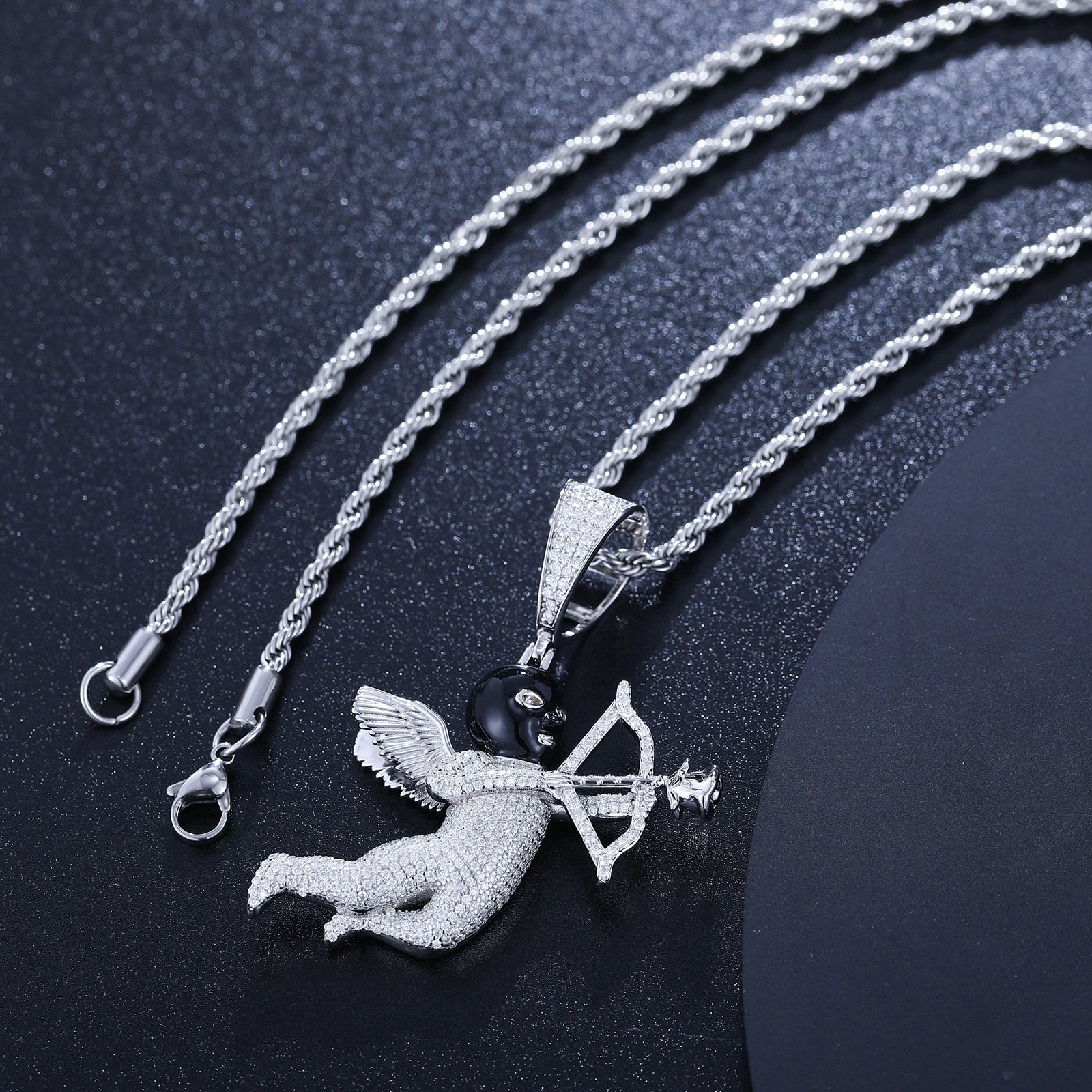 Ski Mask Angel Pendant 18K x Moissanite - ICECI