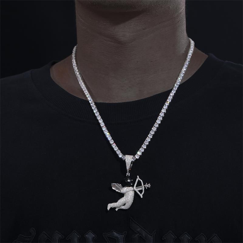 Ski Mask Angel Pendant 18K x Moissanite - ICECI