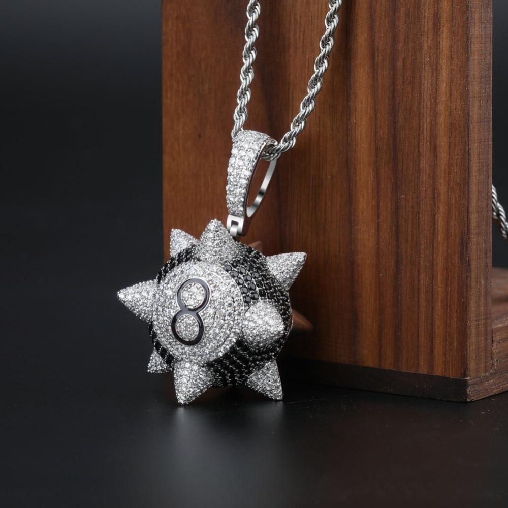 SPIKE 8-BALL BILLIARD PENDANT 18K - ICECI