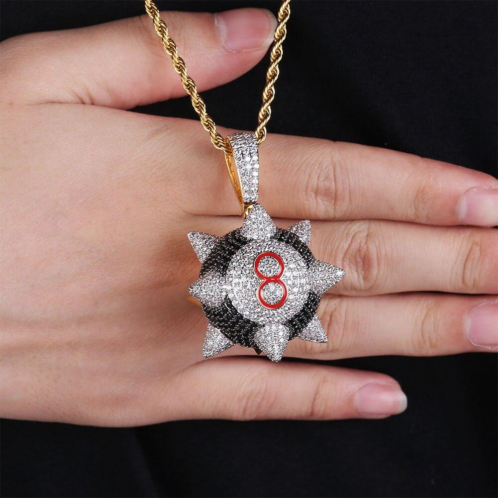 SPIKE 8-BALL BILLIARD PENDANT 18K - ICECI