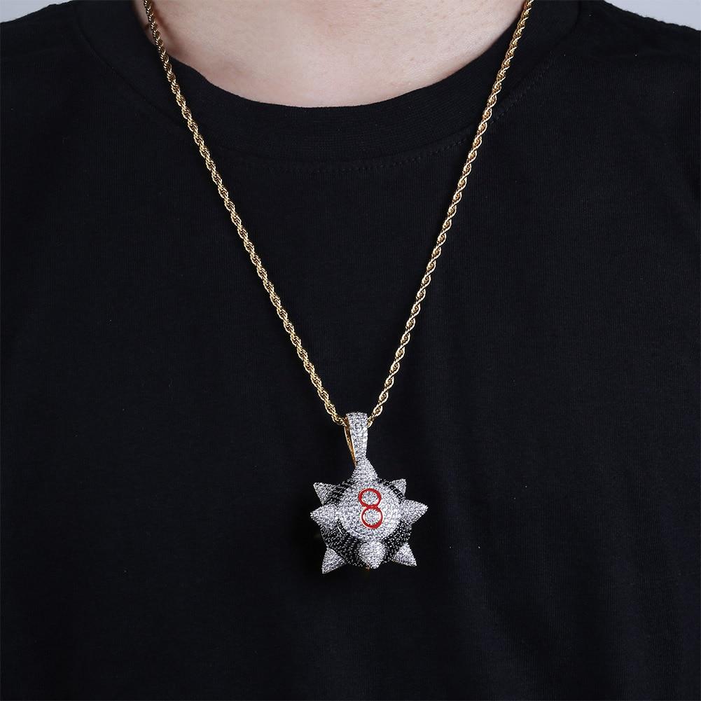SPIKE 8-BALL BILLIARD PENDANT 18K - ICECI