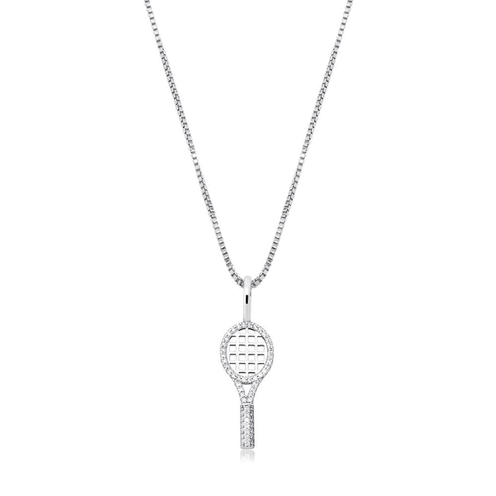 TENNIS RACKET PENDANT 14K X STERLING SILVER - ICECI