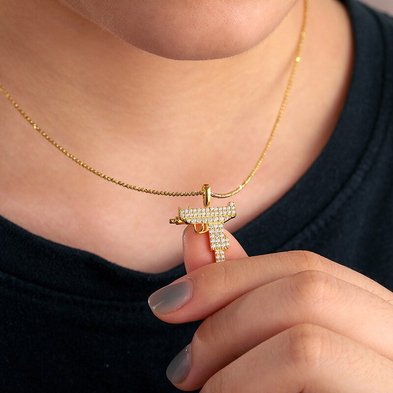 Uzi Pendant 18K x Moissanite - ICECI