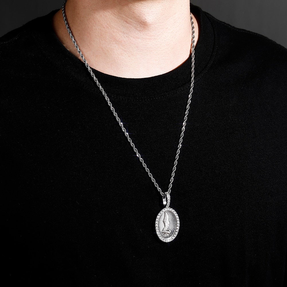 Vintage Angel Oval Pendant 14K - ICECI