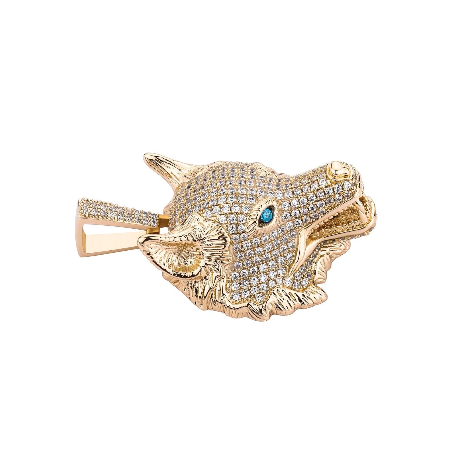 WOLF HEAD PENDANT 14K - ICECI