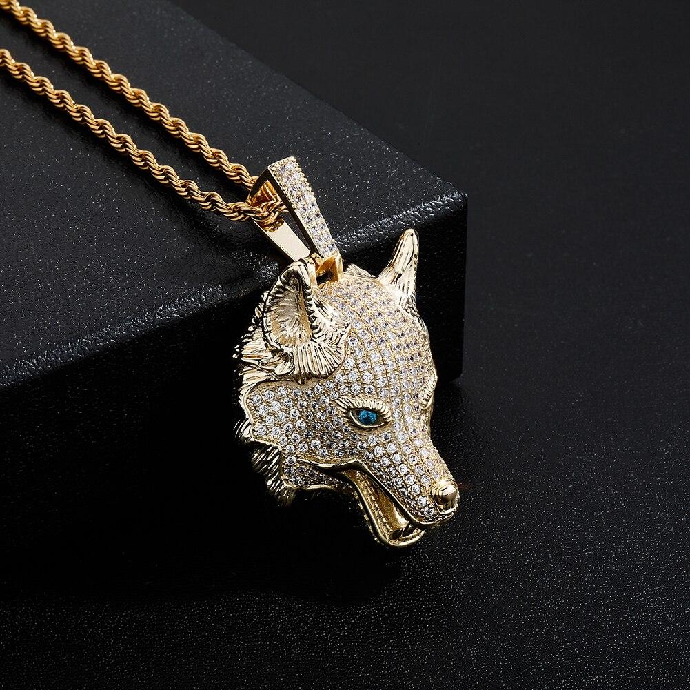 WOLF HEAD PENDANT 14K - ICECI