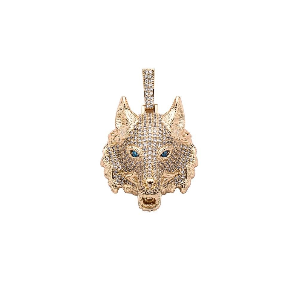 WOLF HEAD PENDANT 14K - ICECI