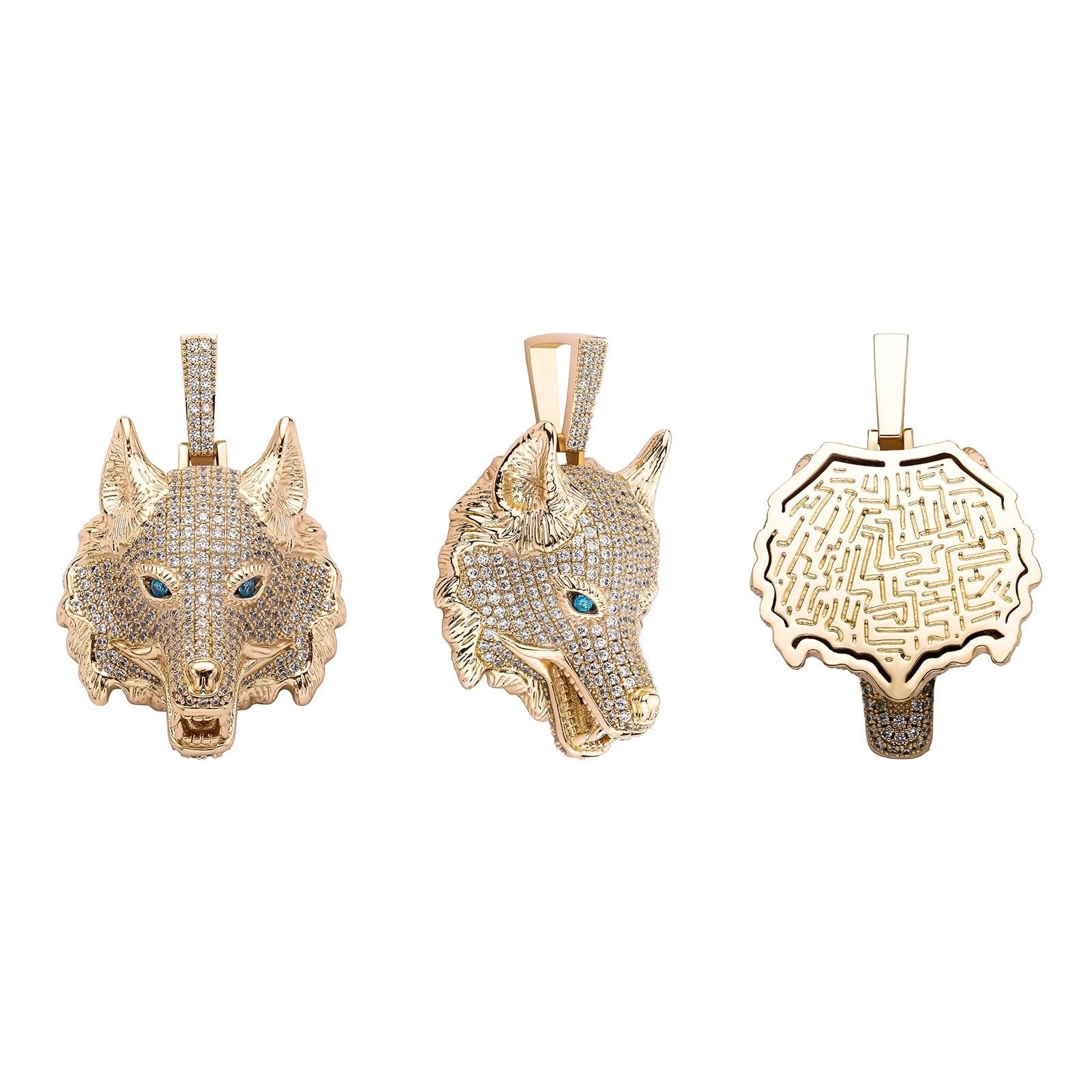 WOLF HEAD PENDANT 14K - ICECI